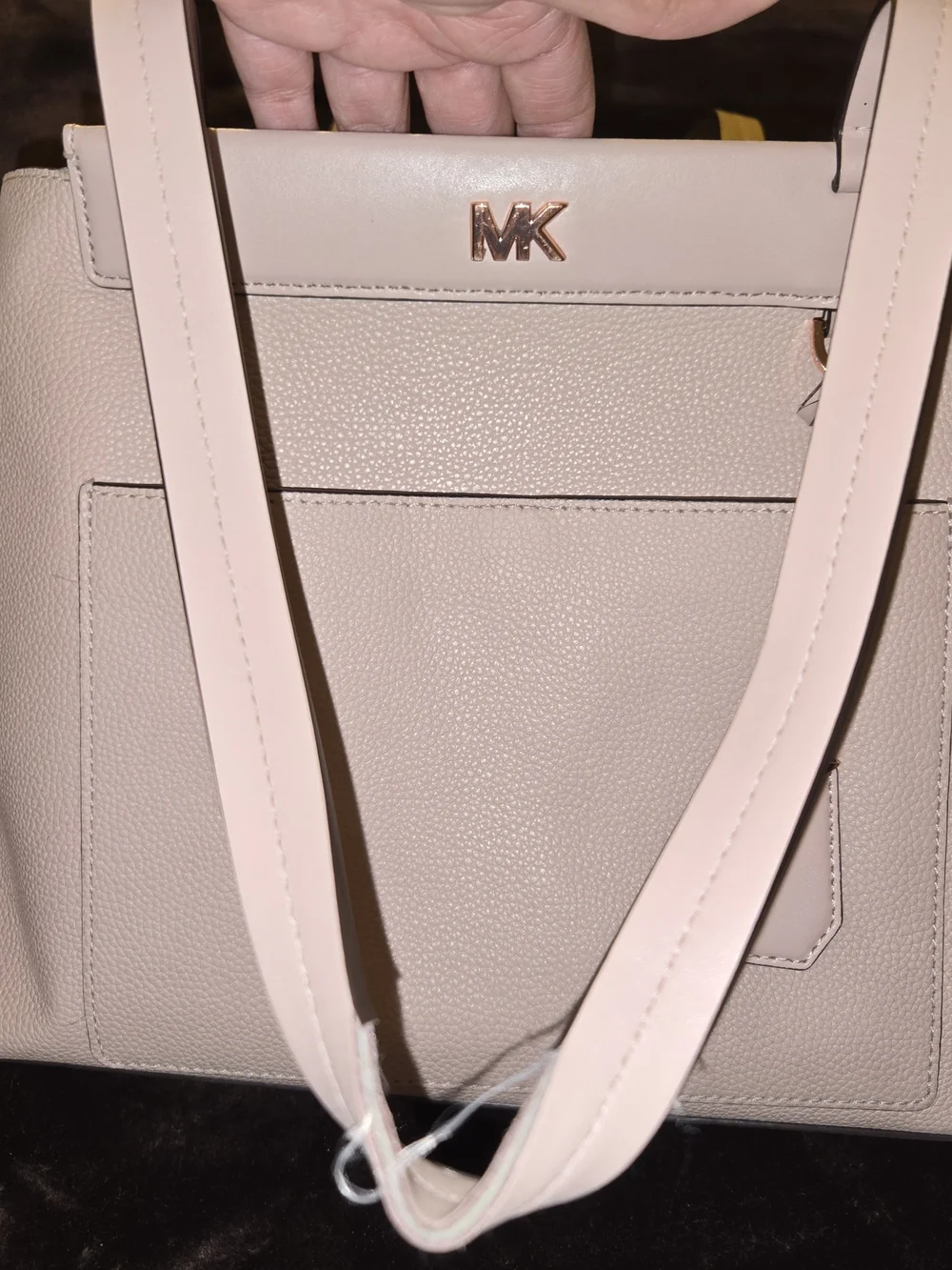Michael Kors Light Gray Pebbled Leather Tote Bag
